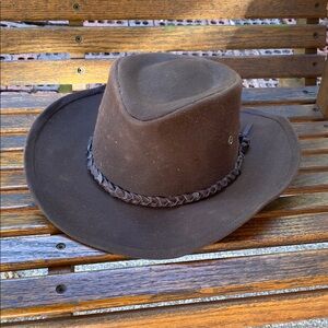 Outback oilskin grizzly hat wide brim western cap